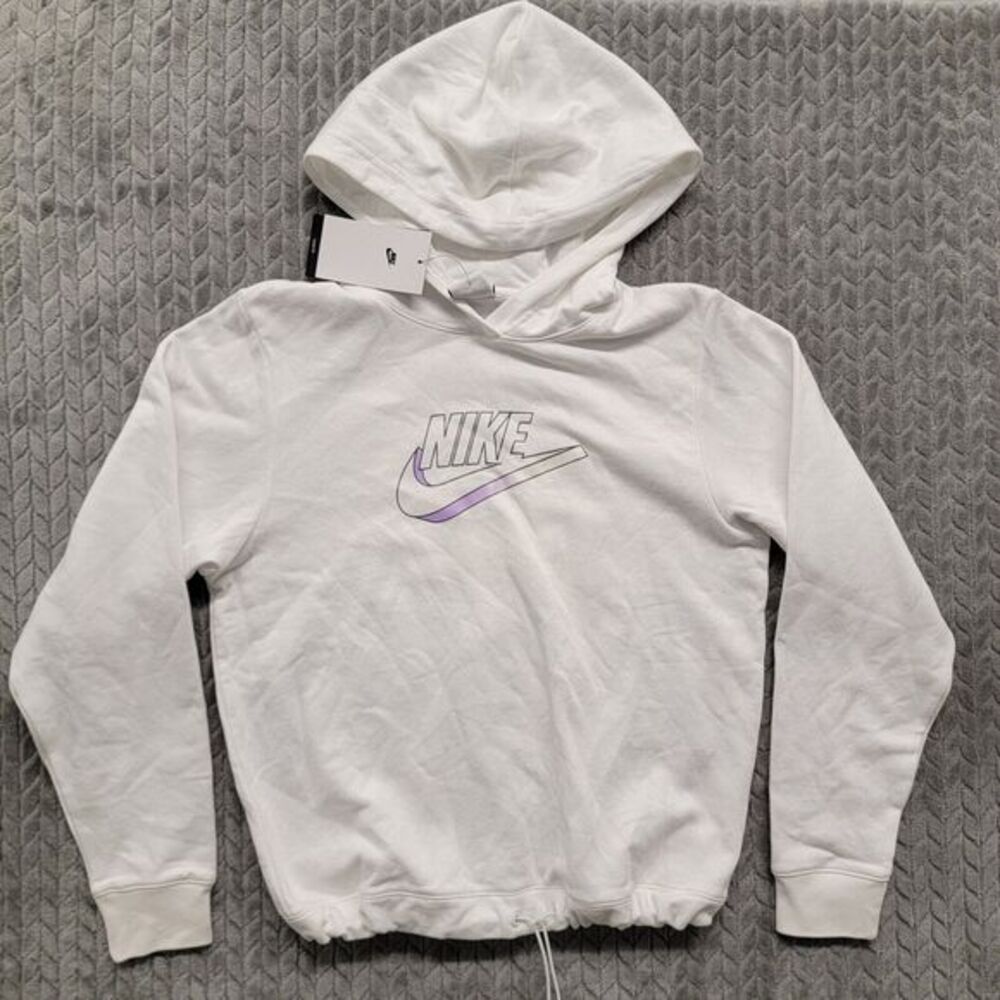 NWT Womens Nike Sportswear Easy Fleece Hoodie‎ DD5780 sz XS White
